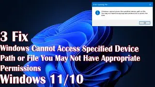 Windows Cannot Access Specified Device Path - 3 Fix How To