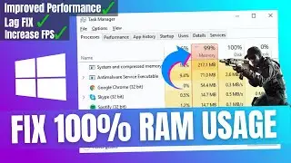 🔧How To Fix 100% Memory/RAM Usage Windows 10 (2022) | High Memory Usage while Gaming | 100 Memory!