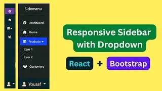 React Bootstrap Sidebar with Dropdown Menu | Sidebar with Dropdown Menu in React Js and Bootstrap.