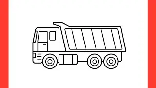 How to draw a DUMP TRUCK step by step / drawing truck easy