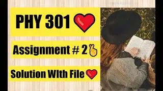 PHY 301 Assignment No 2 SOlution with File ❤