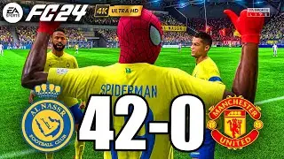 FIFA 24 | RONALDO, MESSI, SPIDER MAN, NARUTO, ALL STARS | AL NASSR 42-0 MANCHESTER UTD