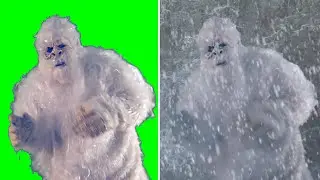 Snow Yeti Creeps Away - Green Screen - FREE