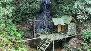 Build a shelter by the stream /out of bamboo - Mountain lifes alone #12