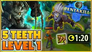 *PENTA LEVEL 1* WHAT HAPPENS WHEN RENGAR FULLY STACKS PASSIVE LVL 1 - BunnyFuFuu | League of Legends