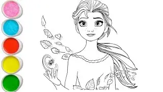 Cute Elsa Princess Drawing From Frozen2 | How to Draw Dinsely Princess | How to Draw Elsa