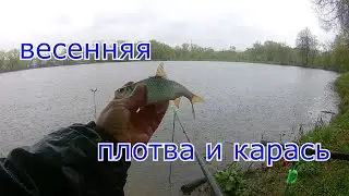 Рыбалка на поплавок  в апреле. Плотва и карась