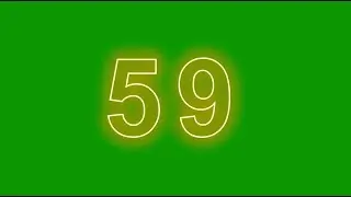 Green screen 59 second counting down, Happy new year counting down
