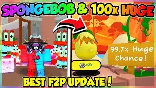 🍍SPONGEBOB UPDATE IS INSANE!! 100x HUGE EGGS!! (Pet Simulator 99 Roblox)