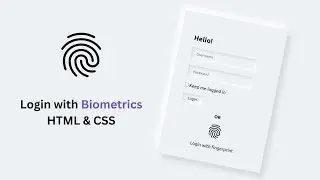 Modern Login Form Design with Biometrics in HTML & CSS | Codewj | @codewj