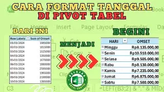 Tips Memformat tanggal pada Pivot tabel excel supaya jadi lebih fleksibel