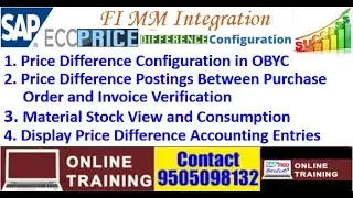 SAP FICO||MM to FI Integration End to End Configuration|| Price Difference Configuration|| PRD Post