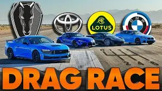 2024 Mustang Dark Horse vs Lotus Emira, M2, Supra, Camaro, Challenger — Cammisa Ultimate Drag Race