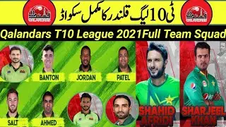 Qalandars Full Squad For T10 League | Abu Dhabi T10 league 2021 | Qalandars T10
