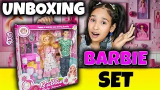 Unboxing : Discover the Newest Barbie Doll Set ! Family Doll Pregnant Mother Father Daughter Playset