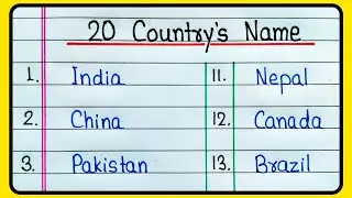 20 Country Name in English | 20 Countries Name | 20 Deshon ke naam English mein | Country Name