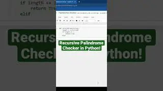 Recursive Palindrome Checker in Python! #shorts #python #programming #coding