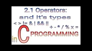 2.1 Different types of Operators in C