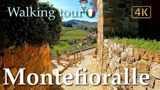 Montefioralle (Tuscany), Italy【Walking Tour】History in Subtitles - 4K