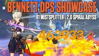 True Pyro Archon | Bennett DPS Showcase with R1 Mistsplitter Reforged | Genshin Impact