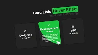 Create Advenced Card Lists With Hover Effect In HTML CSS & JavaScript 