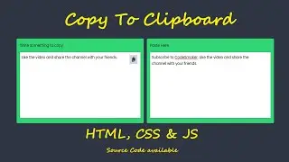 Copy Text to Clipboard using HTML, CSS & JS - 