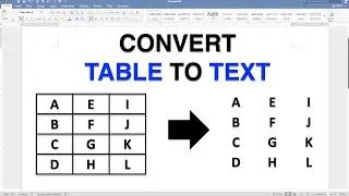 How To Convert Table To Text In Word - [ Microsoft ]