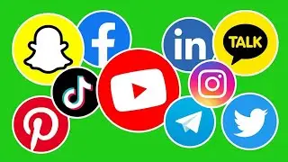 Social Media Green screen Youtube Instagram Facebook Tiktok Telegram Twitter No Copyright.