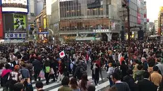 Tokyo Shibuya crossing during rush hour