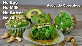 Super Moist Avocado Cupcakes | No Egg No Milk No Butter Cupcakes