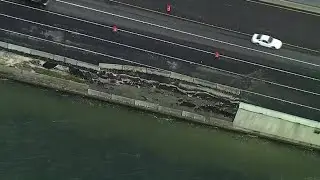 Howard Frankland Bridge damage after Tropical Storm Debby