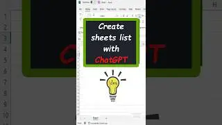 Create sheets list using ChatGPT #chatgpt #aiinexcel #vikaljain