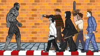 Giga Chad vs Freddy Krueger, Michael Myers, LeatherFace, GhostFace, Jeff The Killer - GigaChad anime