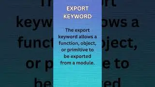 Export keyword in JavaScript