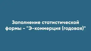 Заполнение статистической формы - Э-коммерция (годовая)