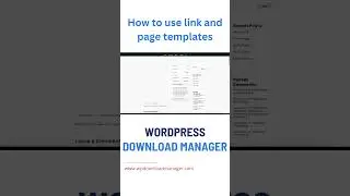 How To Use Link And Page Templates With WordPress Download Manager 