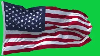 🚩United States  Flag Waving | GREEN SCREEN & CHROMA MATTE🚩