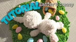 fluffy bunny fondant tutorial, sugar paste caketopper / пушистый зайчик из мастики, мастер-класс