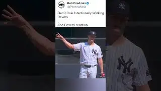 Gerrit Cole intentionally walking Devers...and Devers' Reaction. LOL