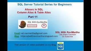 Aliases in SQL | Table Alias | Column Alias