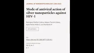 Mode of antiviral action of silver nanoparticles against HIV-1 | RTCL.TV