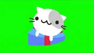 Green Screen Animated Christmas Cats