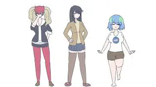 just cute anime girls dancing