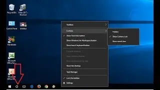 How to Hide/Show Cortana Search Box from Taskbar in Windows 10