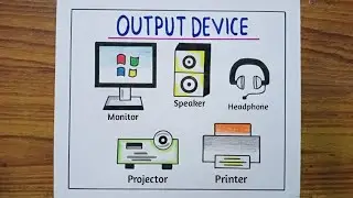 How to Draw Output Device / How to Draw Output Device Of Computer / Computer Parts Drawing