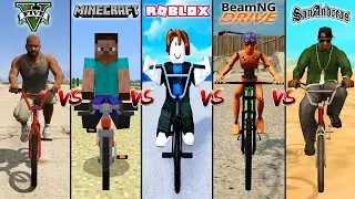 ГТА 5 BMX vs Майнкрафт BMX vs Роблокс BMX vs BeamNG drive BMX vs ГТА СА BMX - ГДЕ ЛУЧШЕ?