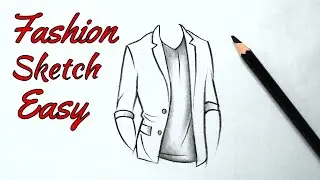 How to draw a suit easy step by step| Fashion sketches men| Fashion design drawing Fabric Sketch