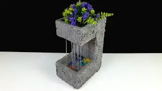 DIY Mini Tabletop Indoor Water Fountain Using Cement and Thermocol