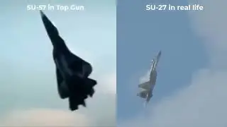 🇷🇺#Sukhoi Su-57 maneuver in Top Gun (CGI) vs Sukhoi Su-27 maneuver in real life #TopGun #Russia