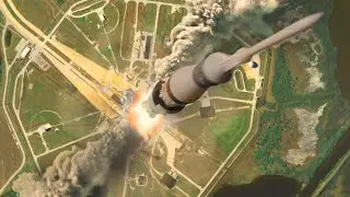 Miniature rocket "Apollo 13" launch sequence (Model plus After Effects)